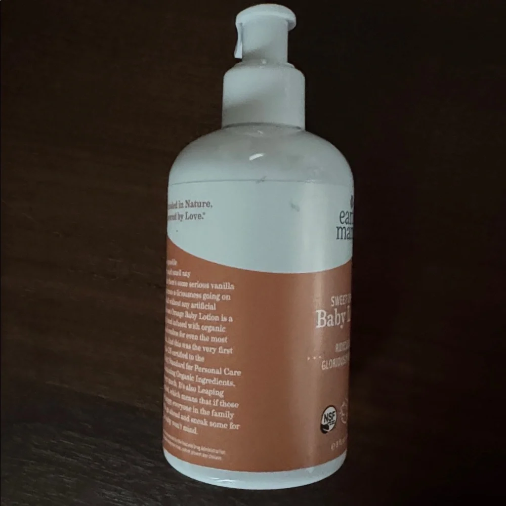 NEW! earth mama SWEET ORANGE Baby Lotion Organic Unopened Pump FOR EVERYONE 8 oz